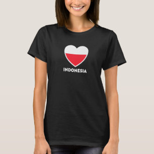 Indonesia Flag Heart T-Shirt