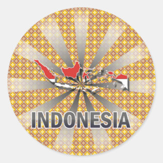 Indonesia Flag Map 2.0 Classic Round Sticker