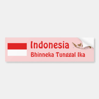 Indonesia Flag + Map Bumper Sticker