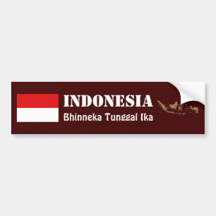 Indonesia Flag + Map Bumper Sticker