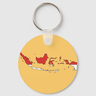 Indonesia flag map keychain