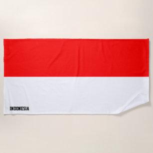 Indonesia Flag Splendid Patriotic Beach Towel