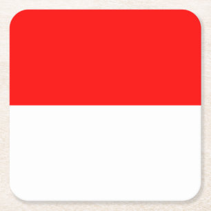 Indonesia Flag Square Paper Coaster
