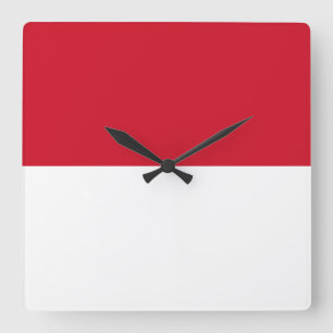 Indonesia Flag Square Wall Clock