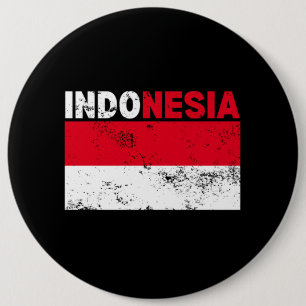 Indonesia Flag Vintage 6 Inch Round Button