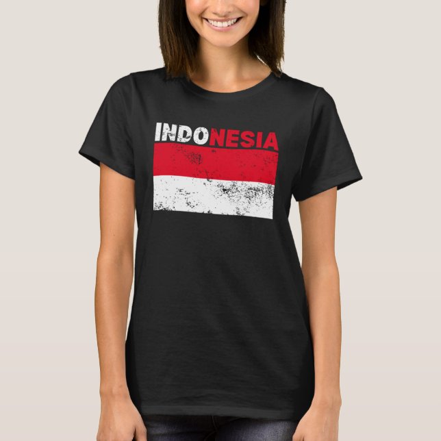 Indonesia Flag Vintage T-Shirt (Front)