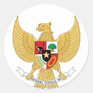 Indonesia, ID, Coat of arms Classic Round Sticker