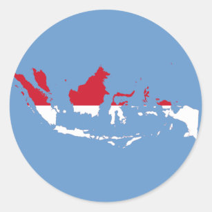 Indonesia ID, Jakarta, Flag Map Classic Round Sticker