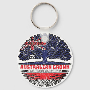 Indonesia Indonesian Australian Australia Tree Keychain