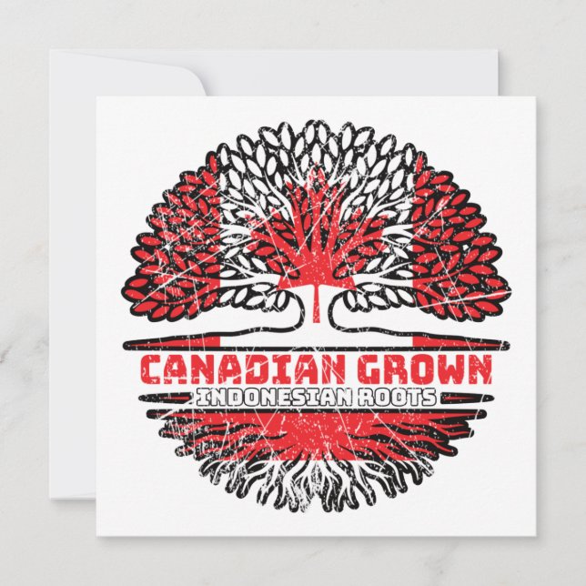 Indonesia Indonesian Canadian Canada Tree Roots Card (Front)