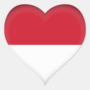 Indonesia (Indonesian) Flag Heart Sticker