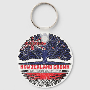 Indonesia Indonesian New Zealander New Zealand Keychain