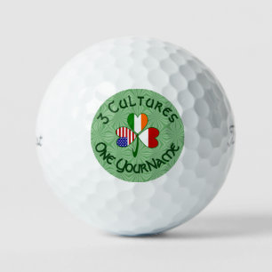 Indonesia Ireland USA Shamrock Flag Personalized Golf Balls