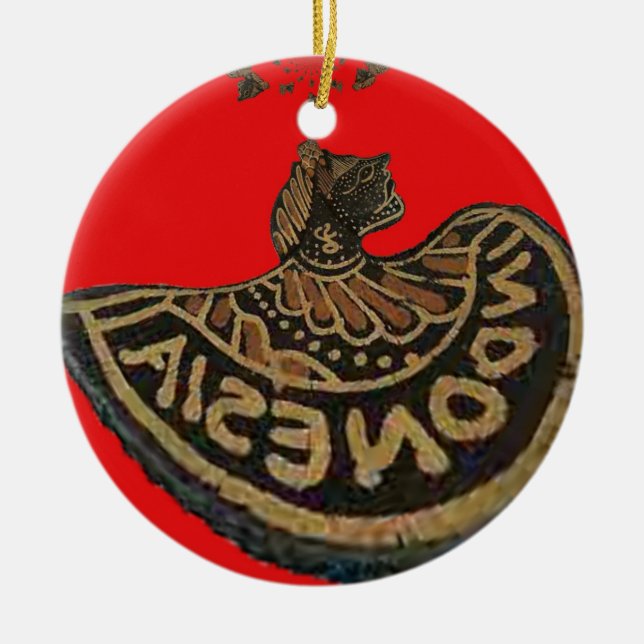 Indonesia Javanese Shadow Puppet Cultural Art Ceramic Ornament (Front)