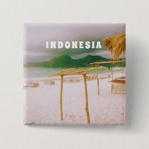 Indonesia Lombok Tropical Paradise Print 2 Inch Square Button