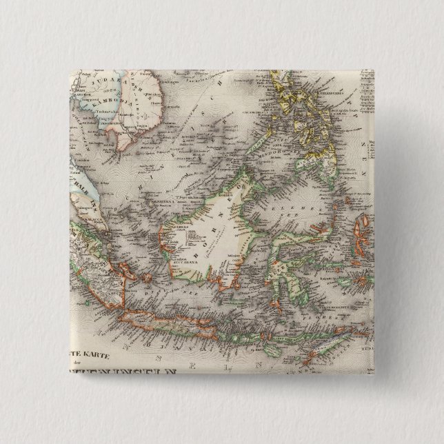 Indonesia, Malaysia 2 Inch Square Button (Front)