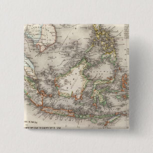 Indonesia, Malaysia 2 Inch Square Button