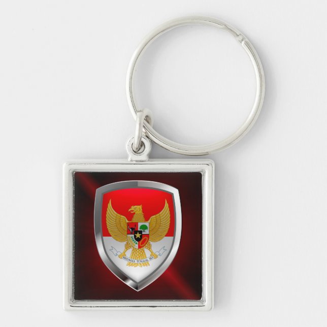 Indonesia Metallic Emblem Keychain (Front)