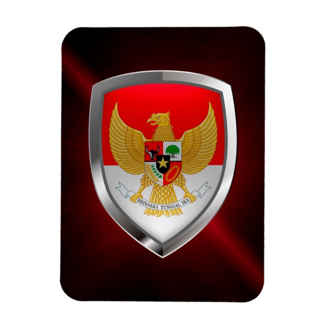 Indonesia Metallic Emblem Magnet (Vertical)