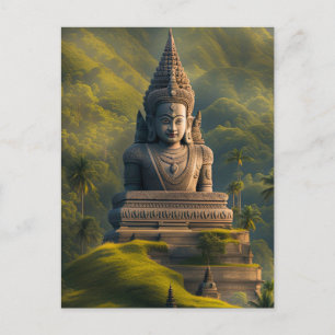 Indonesia Mountain Buddha  Postcard