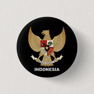 Indonesia National Emblem 1 Inch Round Button