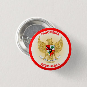 Indonesia National Emblem Circle Shape 1 Inch Round Button