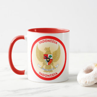 Indonesia National Emblem Circle Shape Mug