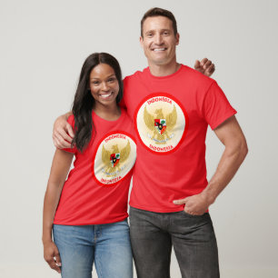 Indonesia National Emblem Circle Shape T-Shirt