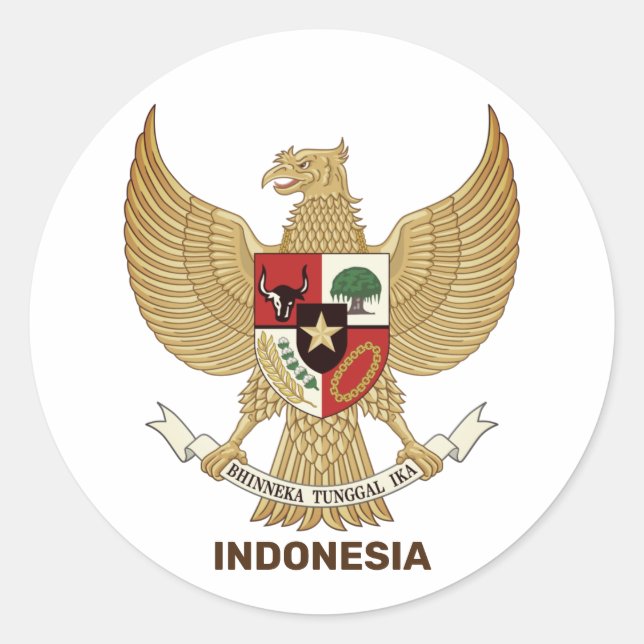 Indonesia National Emblem Classic Round Sticker (Front)