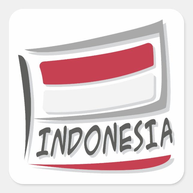 Indonesia   Pride X Flag  Square Sticker (Front)
