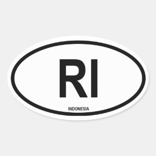 Indonesia "RI" Oval Sticker