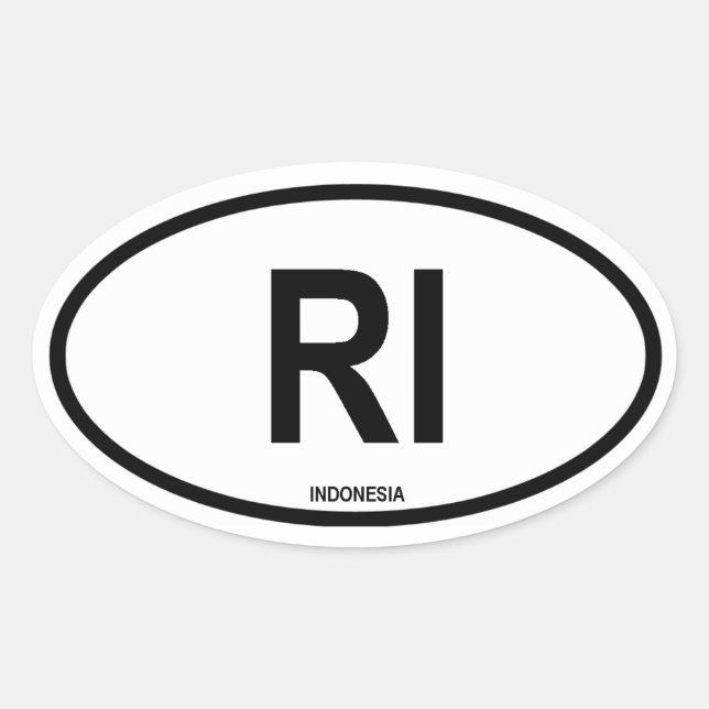 Indonesia "RI" Oval Sticker (Front)