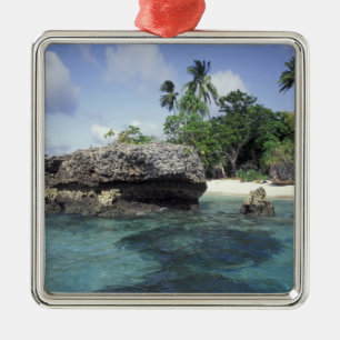 Indonesia. Rock formations along shore Metal Ornament