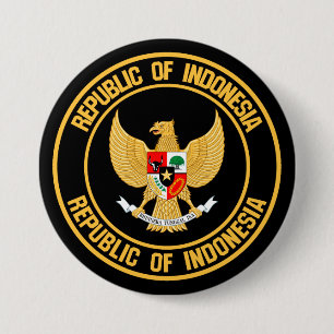 Indonesia Round Emblem 3 Inch Round Button