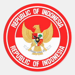 Indonesia Round Emblem Classic Round Sticker