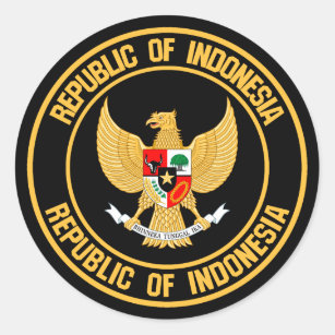 Indonesia Round Emblem Classic Round Sticker