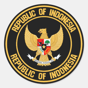 Indonesia Round Emblem Classic Round Sticker