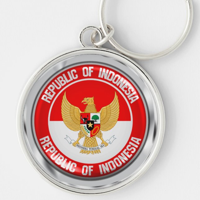 Indonesia Round Emblem Keychain (Front)