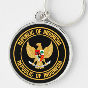 Indonesia Round Emblem Keychain