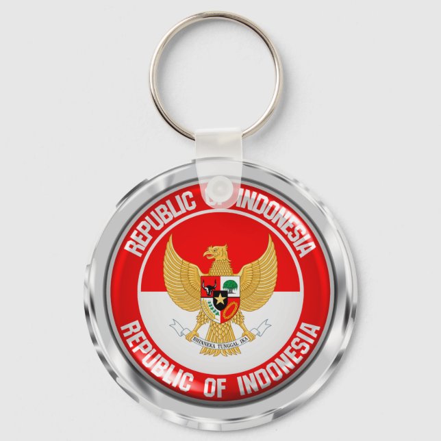 Indonesia Round Emblem Keychain (Front)