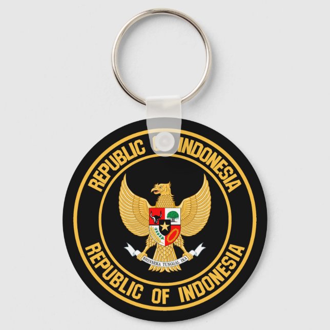 Indonesia Round Emblem Keychain (Front)