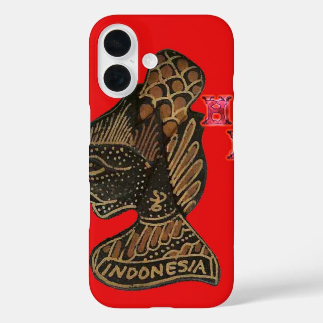 Indonesia Shadow Puppet Hohoho Design Red Canvas Case-Mate iPhone Case (Back)