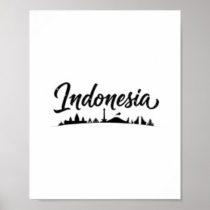 Indonesia Skyline Travel Vacation Outfits  Poster