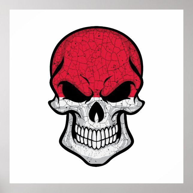 Indonesia Smiling Skull Flag f Poster (Front)