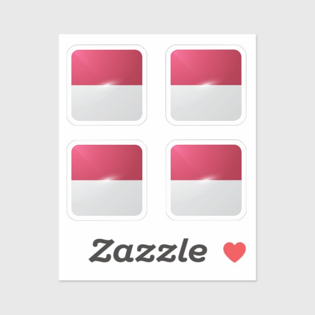 Indonesia square glossy flag (Sheet)