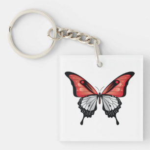 Indonesia Swallowtail Butterfly Flag Keychain
