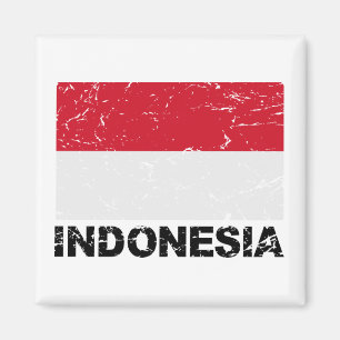 Indonesia Vintage Flag Magnet