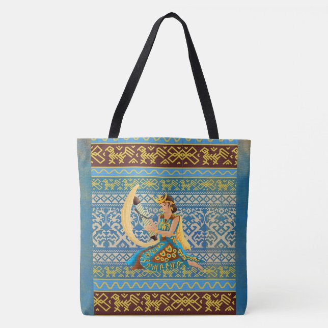 Indonesia Vintage, Sasando Tradisional Music Rote Tote Bag (Front)