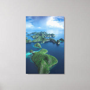 Indonesia, West Papua. Aerial Of Raja Ampat Canvas Print