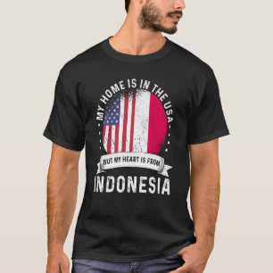 Indonesian American Patriot Grown Proud Home USA F T-Shirt